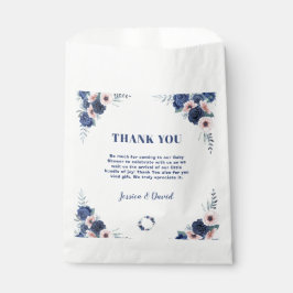 ブルーベビーQフローラバラパステルBBQベビーシャワー フェイバーバッグ