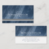 ブルーベモダンルベットのテクスチャモノグラムの名刺 名刺 (正面/裏面)