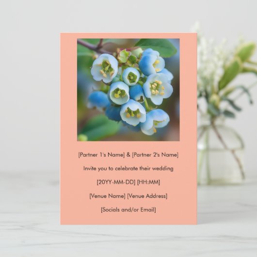 ブルーベユニークリーフラワーズ結婚式招待状 招待状 (スタンド正面)