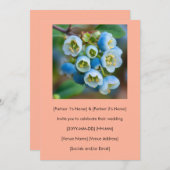 ブルーベユニークリーフラワーズ結婚式招待状 招待状 (正面/裏面)