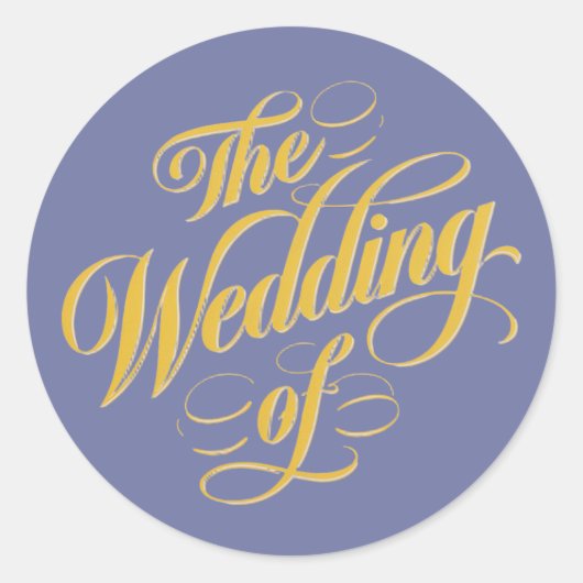 ブルーベリはっきりしたーオンサンシャインタイポグラフィ結婚ズ ラウンドシール (正面)