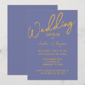 ブルーベリはっきりしたーサンシャインタイポグラフィウェディングシャワー 招待状 (正面/裏面)