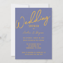 ブルーベリはっきりしたーサンシャインタイポグラフィウェディングシャワー 招待状