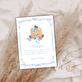 ブルーベリエレガントーフランスのパンケーキ赤ちゃんシャワー サンキューカード