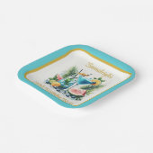 ブルーベリエレガントーブランチ30thバースデースクエア ペーパープレート (傾斜あり)