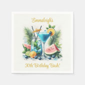 ブルーベリエレガントーブランチ30th誕生日お祝い スタンダードカクテルナプキン (正面)