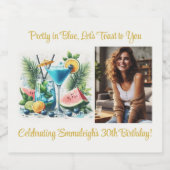 ブルーベリエレガントーブランチ30th誕生日お祝い スパークリングワインラベル (シングルラベル)