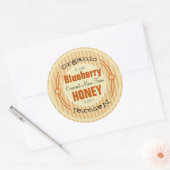 ブルーベリオーガニックーパーソナライズされたハニージャー ラウンドシール (封筒)