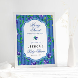 ブルーベリモダンーベリースイートベビーシャワー ポスター