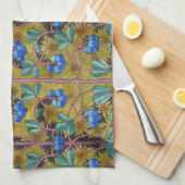 ブルーベリーおよびコケ キッチンタオル (四つ折り)