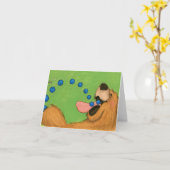 ブルーベリーくま/メッセージカード カード (黄色い花)