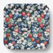 ブルーベリーとイチゴのフローラ ペーパープレート (正面)