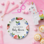 ブルーベリーとイチゴの赤ちゃんシャワー ペーパープレート (パーティー)