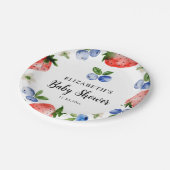 ブルーベリーとイチゴの赤ちゃんシャワー ペーパープレート (アングル)