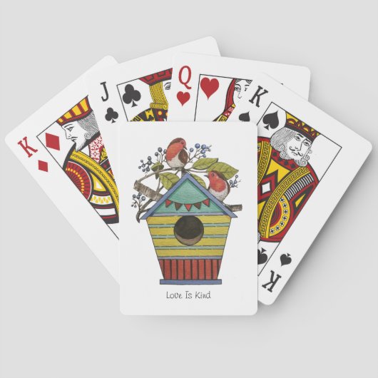 ブルーベリーとバードハウスを備えたロビンズ トランプ (裏面)