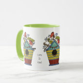 ブルーベリーとバードハウスを備えたロビンズ マグカップ (正面左)