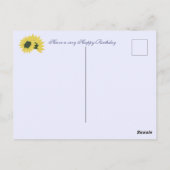 ブルーベリーとヒマワリ。ハッピーバースデー休日 ポストカード (裏面)