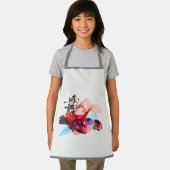 ブルーベリーとフラワーエフェクトオールオーバープリントエプロン エプロン (インサイチュ)