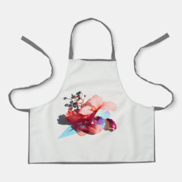 ブルーベリーとフラワーエフェクトオールオーバープリントエプロン エプロン