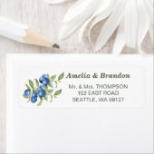 ブルーベリーとブルーワイルドフラワーの住所 シール (インサイチュ)