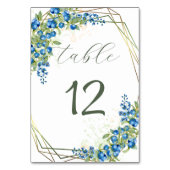 ブルーベリーとブルーワイルドフラワーフェイクに金箔 テーブルナンバー (正面)