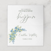 ブルーベリーとブルーワイルドフラワー素朴座席表 プレイスカード (外部開封)