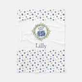 ブルーベリーとベリーの甘い名前のブランケット フリースブランケット (正面)