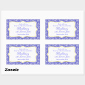 ブルーベリーとレモンジャムのブルーフードラベルシール 長方形シール (シート)