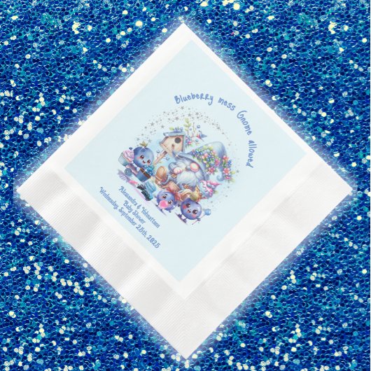 ブルーベリーと格言ベビーシャワーペーパーナプキン 縁ありランチョンナプキン