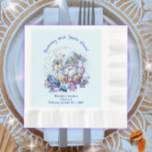 ブルーベリーと格言ベビーシャワーペーパーナプキン 縁ありランチョンナプキン