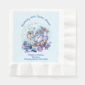 ブルーベリーと格言ベビーシャワーペーパーナプキン 縁ありランチョンナプキン (正面)