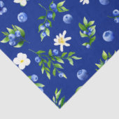 ブルーベリーと葉のパターン 薄葉紙 (詳細)