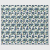 ブルーベリーと蜂の水色 ラッピングペーパー (フラット)