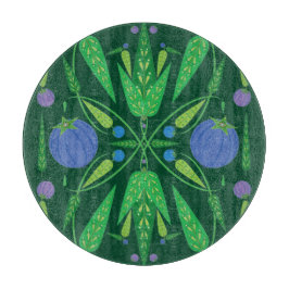 ブルーベリーのガラス切り板の守護者 カッティングボード