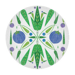 ブルーベリーのガラス切り板の守護者 カッティングボード