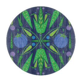 ブルーベリーのガラス切り板の守護者 カッティングボード