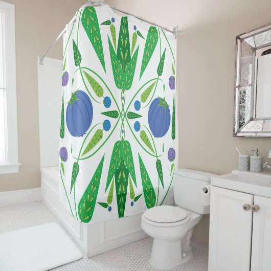 ブルーベリーのシャワーカーテンの守護者 シャワーカーテン (インサイチュ)