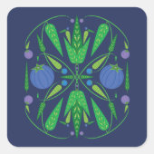 ブルーベリーのシールの保護者 スクエアシール (正面)