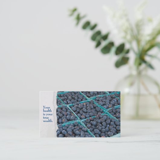 ブルーベリーのターコイズ箱 名刺 (スタンド正面)