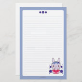 ブルーベリーのトラッフルのバニー 便箋 (正面/裏面)