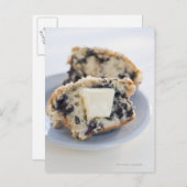 ブルーベリーのバター付きマフィン ポストカード (正面/裏面)