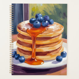 ブルーベリーのパンケーキ | 油絵の果物 プランナー手帳