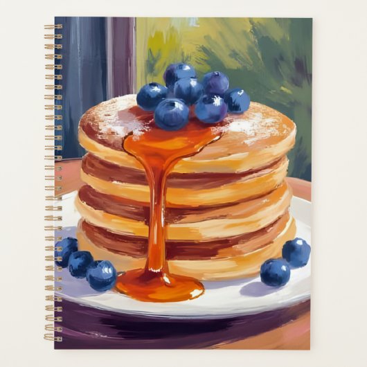 ブルーベリーのパンケーキ | 油絵の果物 プランナー手帳 (正面)