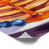 ブルーベリーのパンケーキ | 油絵アート ポスター (角)