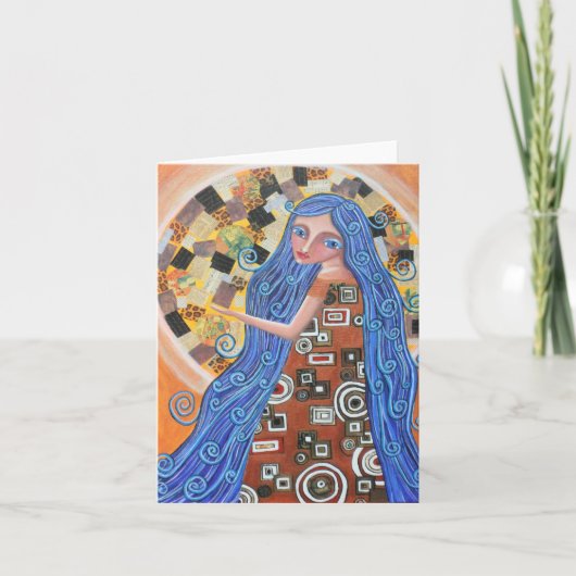 ブルーベリーのブロンドの女神の空白のなカード カード (正面)