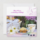 ブルーベリーのマフィン 誕生日 ブランシュ 招待状 (正面)