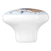 ブルーベリーのリースの円形の陶磁器のノブのバニー セラミックノブ (側面)