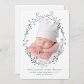 ブルーベリーの写真の誕生の発表 案内状 (正面/裏面)