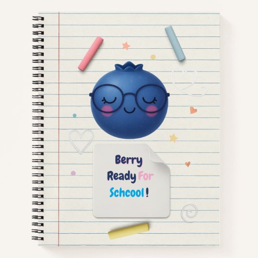 ブルーベリーの学校準備 - ブルーベリーの新学期 ノートブック (正面)