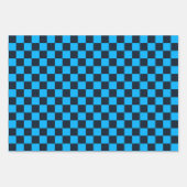 ブルーベリーの市松模様 ラッピングペーパーシート (正面3)